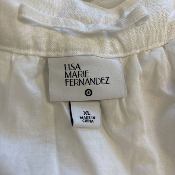 Lisa Marie Fernandez X Target Ric Rac Ribbon Dress Size XL White Yellow Pink - Picture 5 of 6